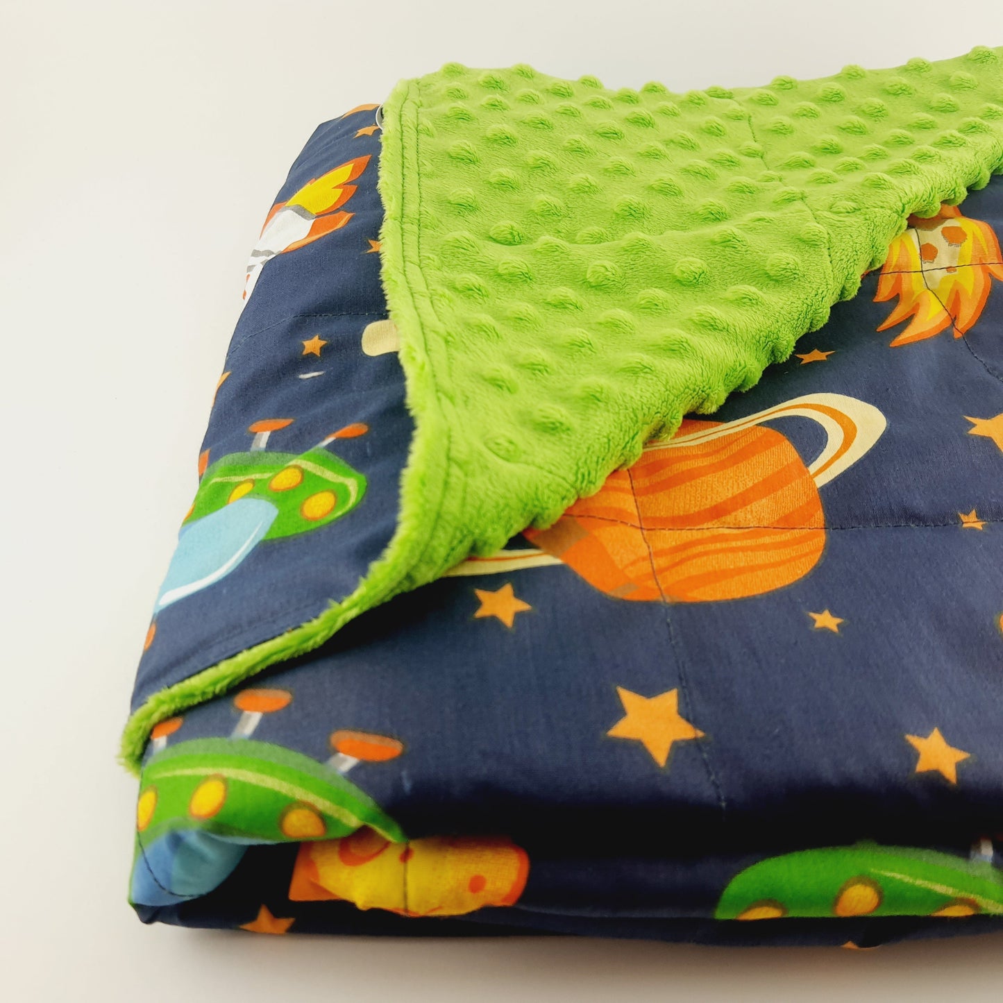 90x120cm, Galaxy & Green Plush Blanket, 2kg