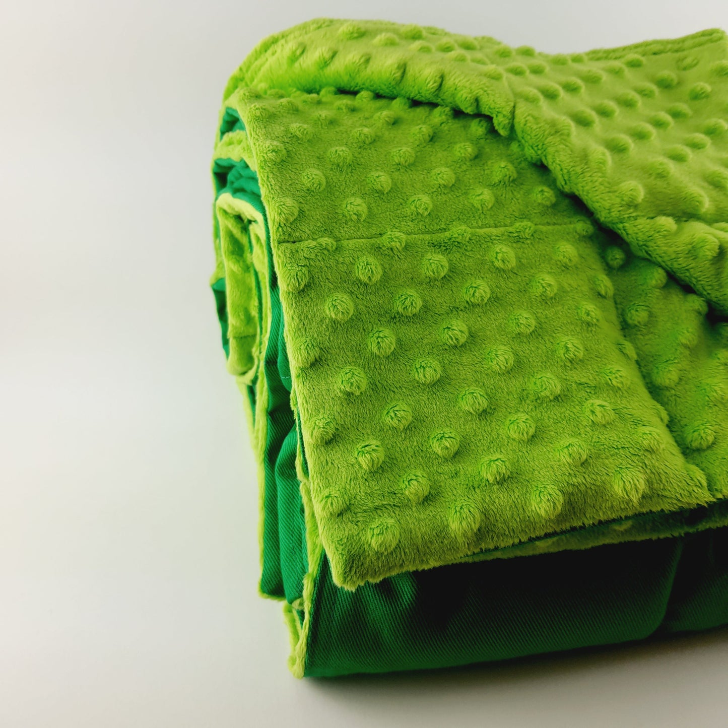 60x80cm, Green Cotton & Green Plush Weighted Blanket, 1.5kg