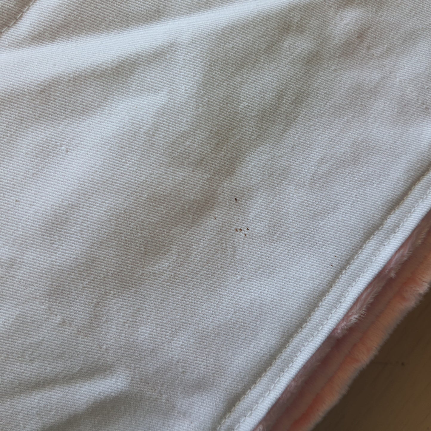 100x150cm, White Cotton & Baby Pink Plush Weighted Blanket, 4kg