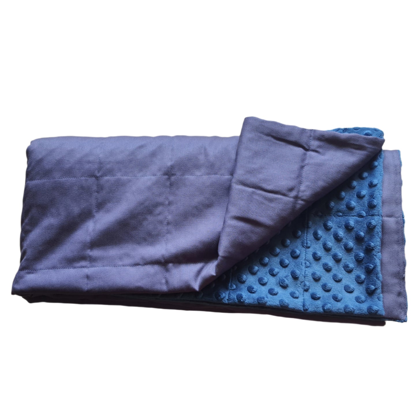 100x150cm, Navy Cotton & Navy Plush Weighted Blanket, 4kg