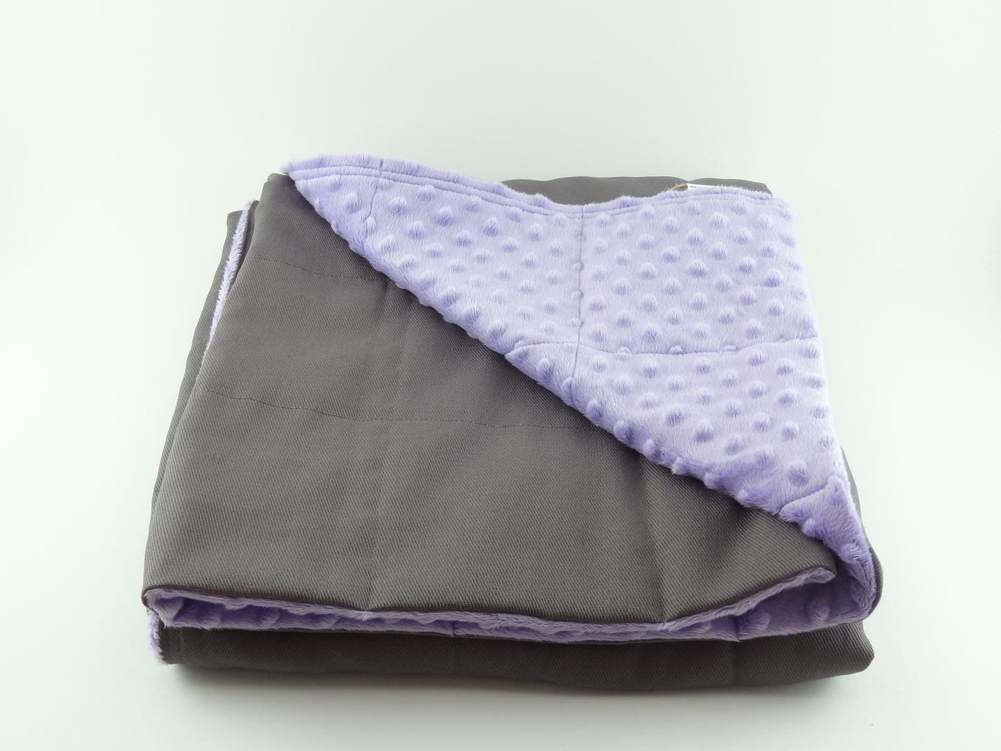 135x200cm, Light Grey Cotton & Lavender Plush Weighted Blanket, 8kg