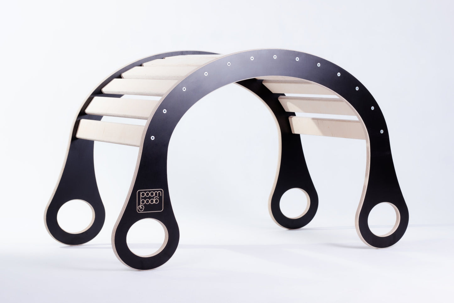 good wood rocker in black colour on the white background