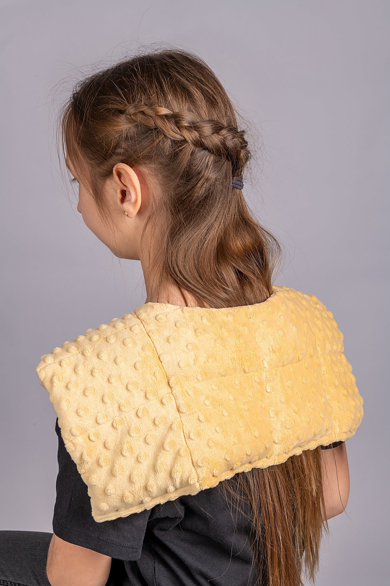 long minky weighted collar in cappuccino made by sensory owl