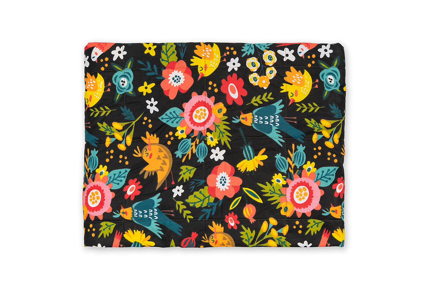 BIRDS 'N' FLOWERS WEIGHTED BLANKET top side