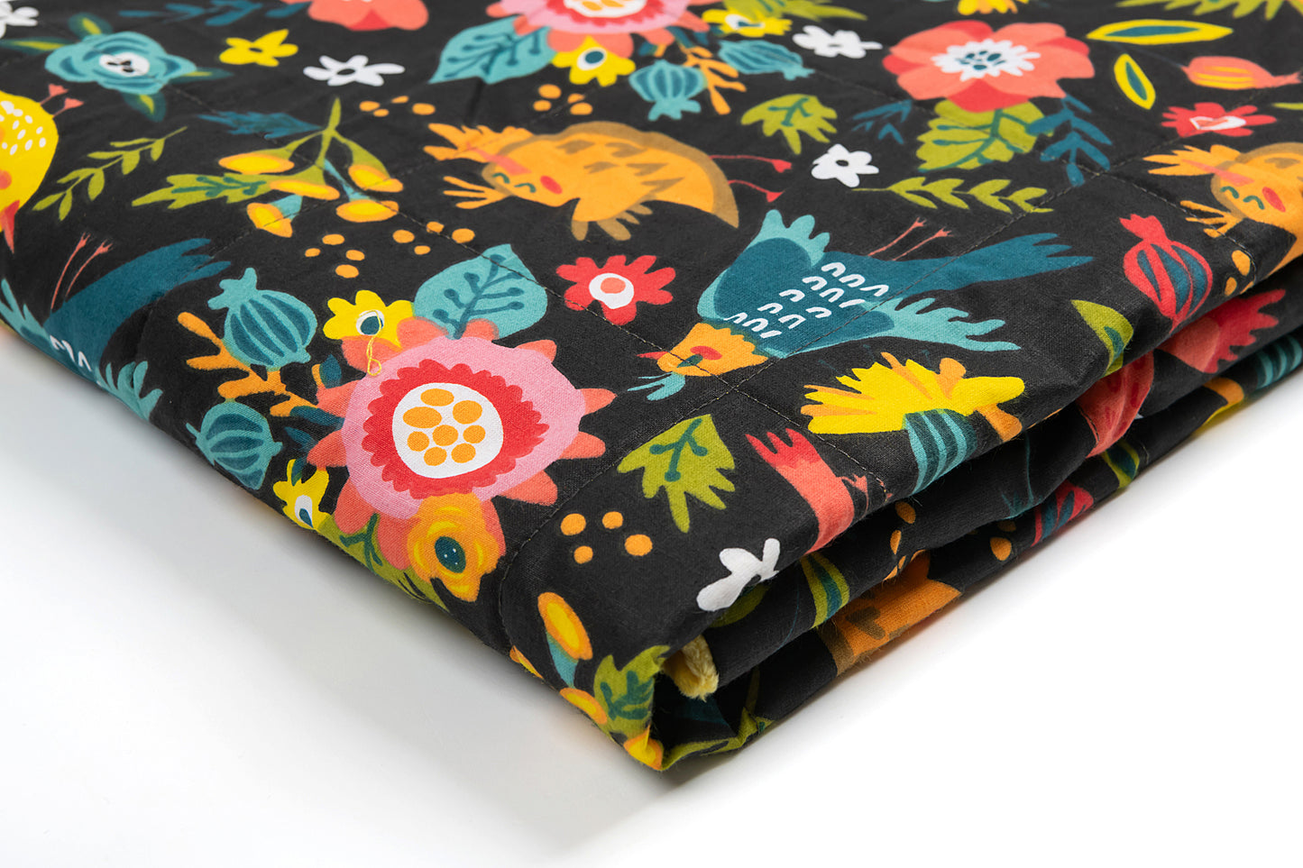 BIRDS 'N' FLOWERS WEIGHTED BLANKET close up