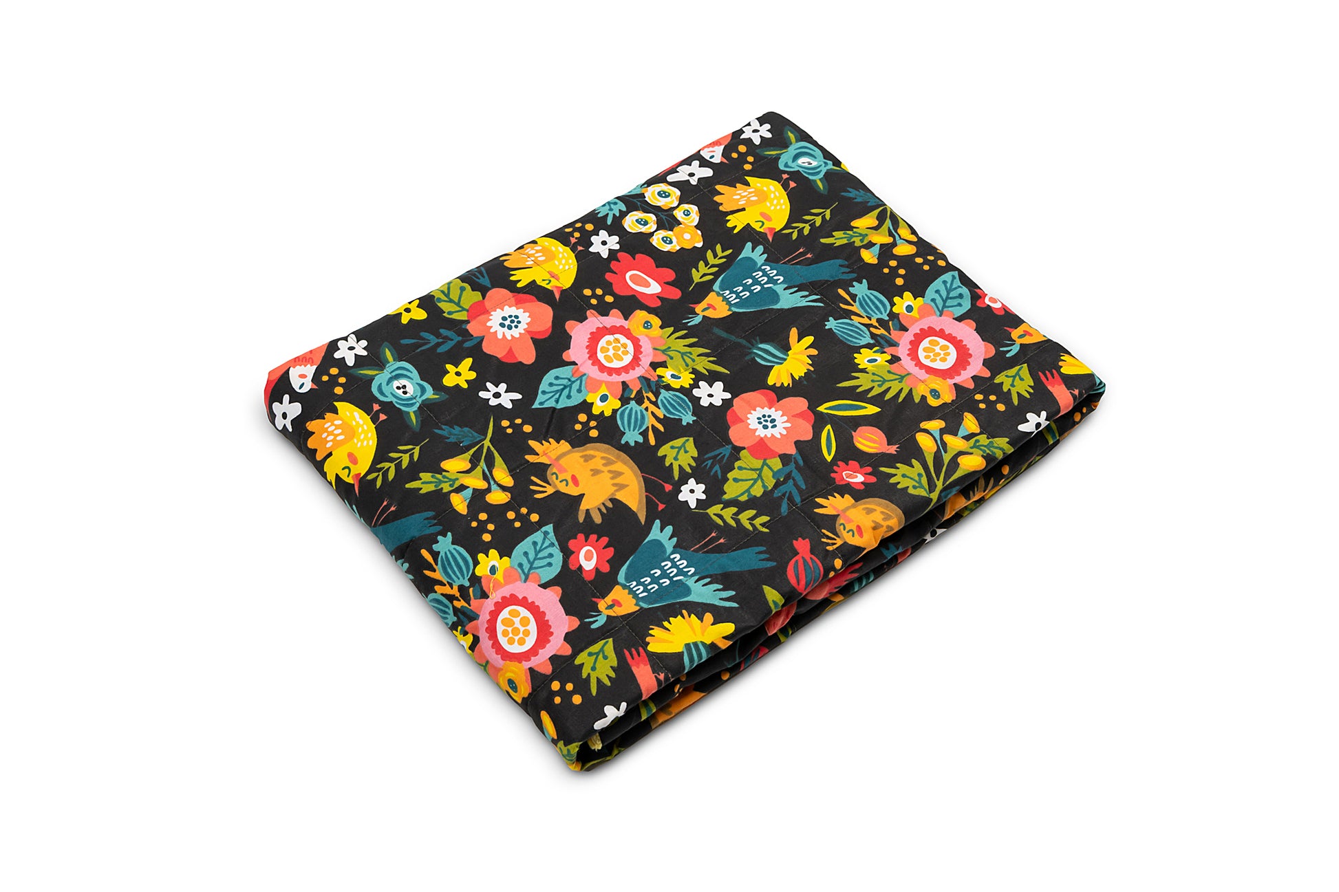 BIRDS 'N' FLOWERS WEIGHTED BLANKET top side