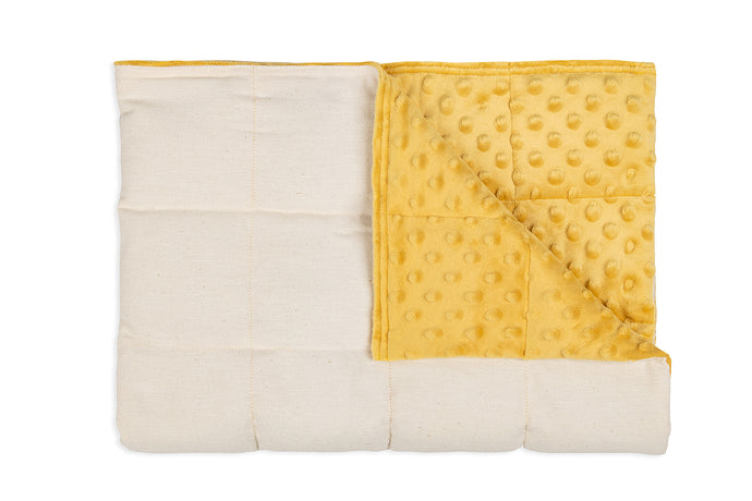 Natural Cotton & Mustard Minky Weighted Blanket