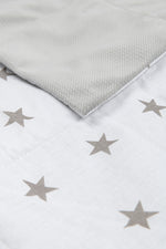 GREY STARS WEIGHTED BLANKET close up