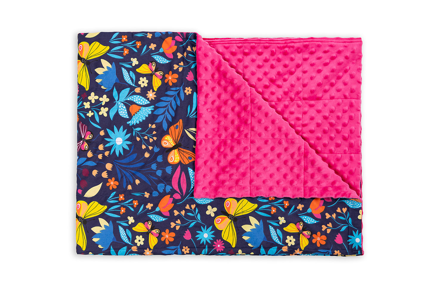 SUMMER MEADOW COTTON TOP WEIGHTED BLANKET corner side