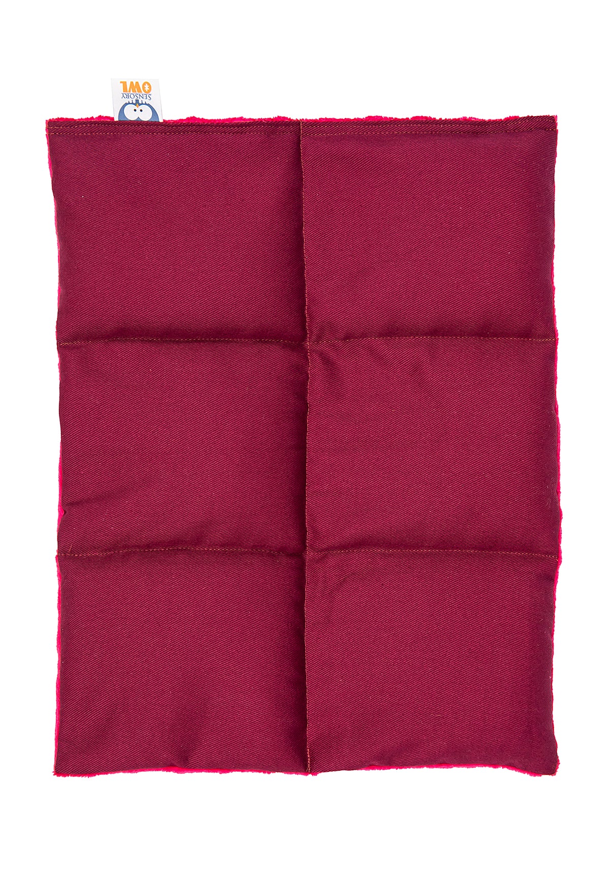 Plush Comfort Weighted Lap Pad - maroon cotton side