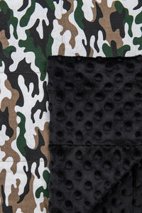 MILITARY CAMOUFLAGE MINKY WEIGHTED BLANKET