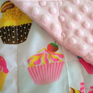100x150cm, Muffin Cotton & Baby Pink Minky Weighted Blanket, 4.5kg