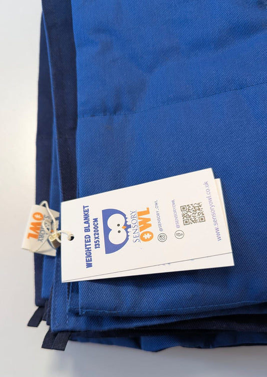 blue cotton weighted blanket