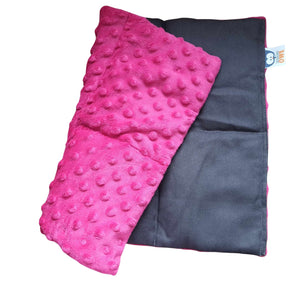 2kg Weighted Lap Pad, Navy Cotton with Fuchsia Minky Weighted Lap Pillow