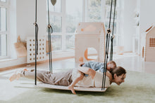 Load image into Gallery viewer, a parent and a child swinging on SENSORY PLATFORM- GOOD WOOD 