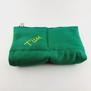cotton weighted lap pillow in green  senory owl 