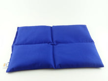 Load image into Gallery viewer, cotton weighted lap pillow in  cobalt blue senory owl 