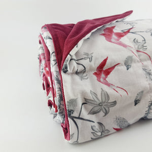 DREAMCATCHERS MINKY WEIGHTED BLANKET WITH CHERRY RED BACKING