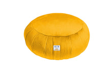 Load image into Gallery viewer, yellow velvet zafu pillow | sensory owl