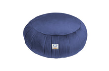 Load image into Gallery viewer, navy blue velvet zafu pillow | sensory owl