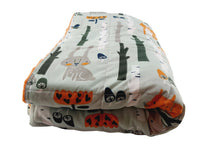Load image into Gallery viewer, WOODLAND ANIMALS WEIGHTED BLANKET- GREY SHADE