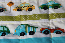 Load image into Gallery viewer, Toy Cars &amp; Blue Minky Weighted Blanket | Sensory Owl