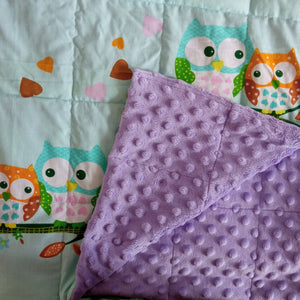 Owls & Lavender Minky Blanket | SENSORY OWL