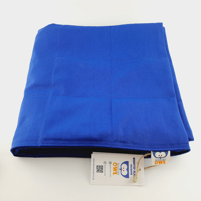 BLUE COTTON WEIGHTED BLANKET | SENSORY OWL 
