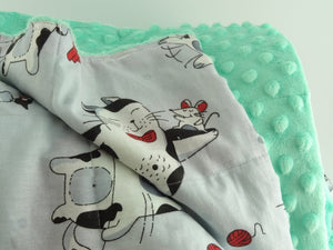 CATS IN THE GYM MINKY WEIGHTED BLANKET | SENSORY OWL