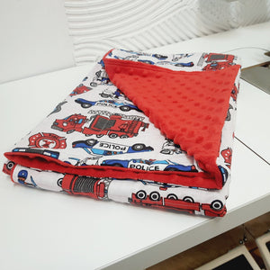 FIRE ENGINE MINKY WEIGHTED BLANKET | SENSORY BLANKET
