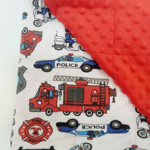 Load image into Gallery viewer, FIRE ENGINE MINKY WEIGHTED BLANKET | SENSORY BLANKET