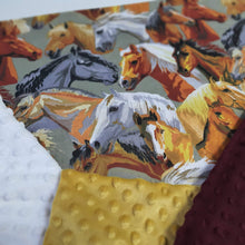 Load image into Gallery viewer, horses minky wieghted blanket | sensory owl