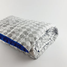 Load image into Gallery viewer, PREMADE KARO &amp; VICTORIA BLUE MINKY WEIGHTED BLANKET | SENSORY OWL