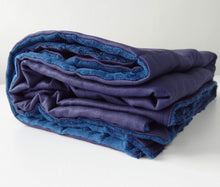 Load image into Gallery viewer, NAVY BLUE COTTON MINKY WEIGHTED BLANKET Sensoryowl