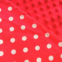 Load image into Gallery viewer, RED POLKA DOT MINKY WEIGHTED BLANKET | SENSORY OWL