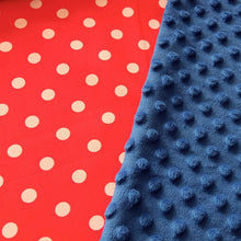 Load image into Gallery viewer, RED POLKA DOT MINKY WEIGHTED BLANKET