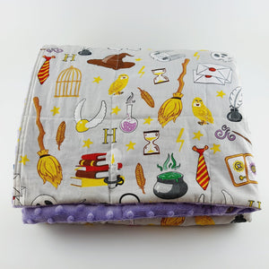 SCHOOL OF MAGIC WEIGHTED BLANKET harry potter style made by sensory owl