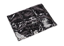 Load image into Gallery viewer, Sensory Owl Two tone sequin weighted lap pillow in black and silver
