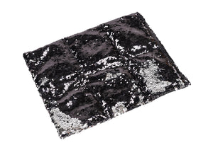 Sensory Owl Two tone sequin weighted lap pillow in black and silver