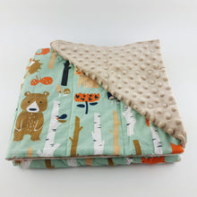 Load image into Gallery viewer, WOODLAND ANIMALS MINKY WEIGHTED BLANKET BY SENSORY OWL