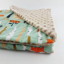 Load image into Gallery viewer, WOODLAND ANIMALS MINKY WEIGHTED BLANKET BY SENSORY OWL